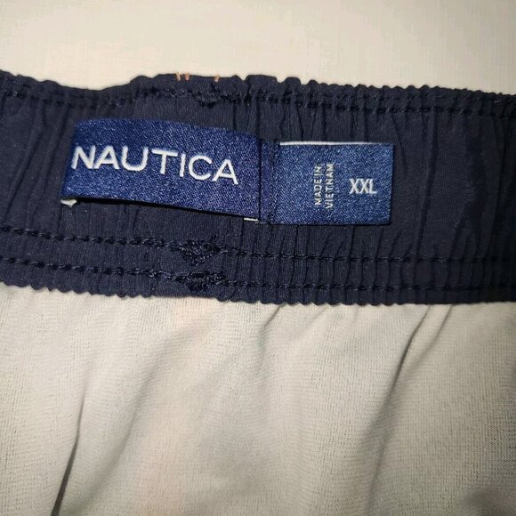 NAUTICA Mens XXL QUICK-DRY TRI-BLOCK SWIM SHORTS TRUNKS Orange Blue - Picture 4 of 5